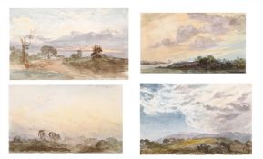 ‡ JOSEPH MICHAEL GANDY (BRITISH 1771-1843), CLOUDY STUDY ALONG THE COAST; WITH THREE OTHERS (4)