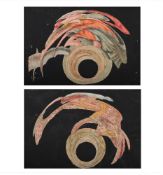 CONTINENTAL SCHOOL (PROBABLY LATE 18TH CENTURY), PAIR OF CYLINDRICAL MIRROR ANAMORPHOSES (2)
