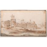 BARTHOLOMEUS BREENBERGH (DUTCH 1598-1657), WALLS OF A CITY, POSSIBLY LATINUM