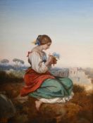 ‡ DOMINIQUE LOUIS PAPETY (FRENCH 1815-1849), LA JEUNE ROMAINE AU BOUQUET DE FLEURS