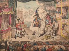 JAMES GILLRAY (BRITISH 1756-1851), PACIFIC-OVERTURES; TOGETHER WITH A FRENCH SATIRICAL PRINT (2)