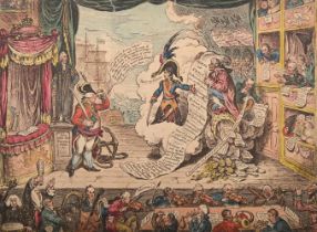 JAMES GILLRAY (BRITISH 1756-1851), PACIFIC-OVERTURES; TOGETHER WITH A FRENCH SATIRICAL PRINT (2)