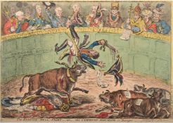 JAMES GILLRAY (BRITISH 1756-1851), THE SPANISH BULL FIGHT OR THE CORSICAN MATADOR IN DANGER