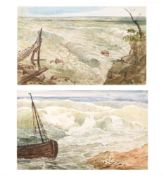 ‡ JOSEPH MICHAEL GANDY (BRITISH 1771-1843), STORMY LANDSCAPE; COASTAL VIEW NEAR RAMSGATE (2)