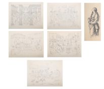 JOHN WHITE ABBOTT (ENGLISH 1763-1851), FIVE SKETCHES AFTER RAPHAEL'S TAPESTRY CARTOONS (6)