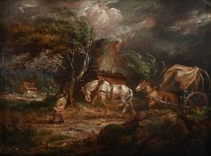 JAMES WARD (BRITISH 1769-1859), A WAGON PASSING A COTTAGE ON A WINDY NIGHT