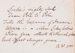 θ Autograph poem concerning Locke.- Locke (John) An Abridgment of Mr. Locke's Essay concerning …