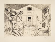 λθ Paul Delvaux (1897-1994) Construction d'un Temple en Ruine (Jacob 81-91)