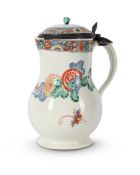 A METAL-MOUNTED CHANTILLY KAKIEMON EWER AND HINGED COVER, FRANCE, CIRCA 1740