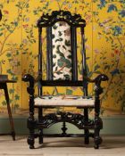 A WILLIAM & MARY LIGNUM VITAE ARMCHAIR, LATE 17TH CENTURY