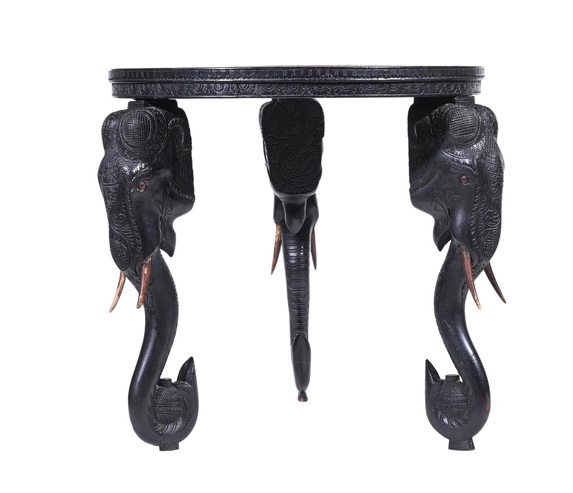 Y THREE INDIAN CARVED EXOTIC HARDWOOD OCCASIONAL TABLES, CIRCA 1890 - Image 10 of 11