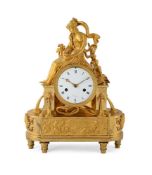 A FRENCH EMPIRE ORMOLU CLOCK, CIRCA 1800-1810