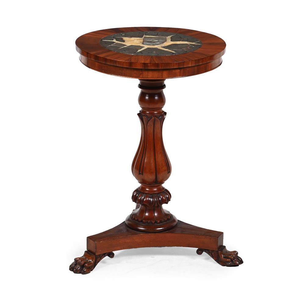 A WILLIAM IV MAHOGANY AND SEPTARIAN INSET OCCASIONAL TABLE, CIRCA 1830 - Image 2 of 4