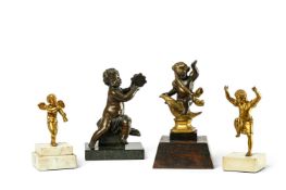A GROUP OF FOUR SMALL BRONZES