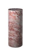 A SUBSTANTIAL RED AND WHITE MARBLE COLUMN PEDESTAL, 19TH CENTURY