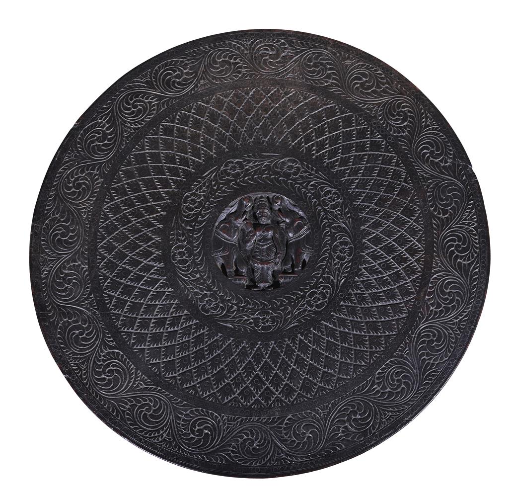 Y THREE INDIAN CARVED EXOTIC HARDWOOD OCCASIONAL TABLES, CIRCA 1890 - Image 6 of 11