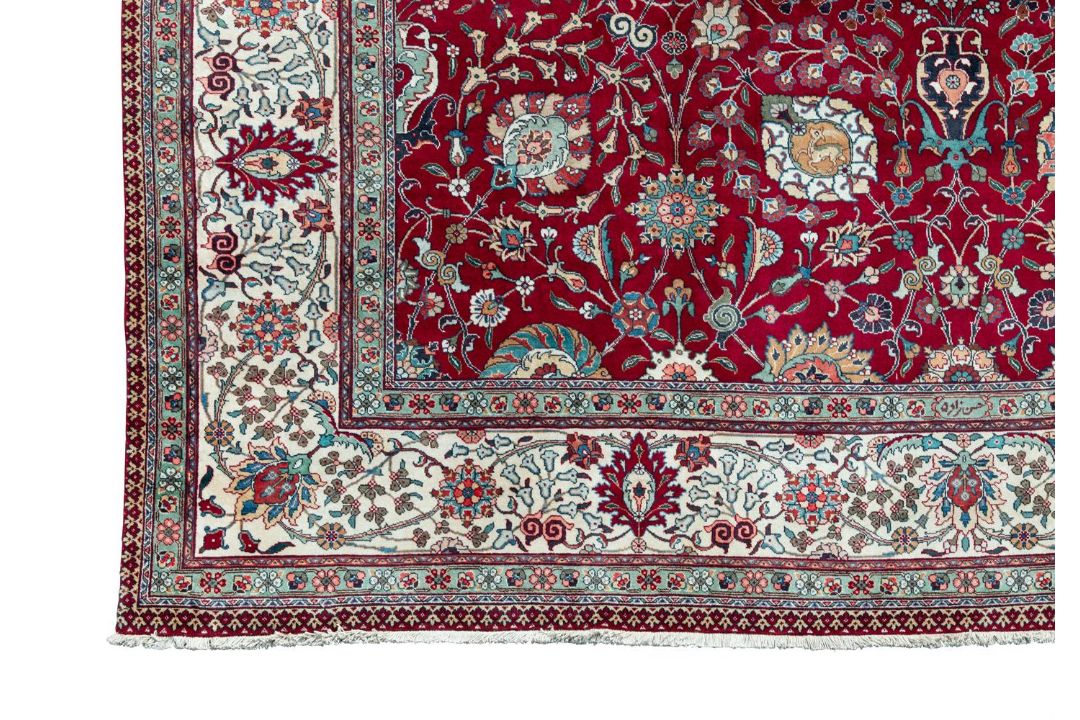 A TABRIZ CARPET, Signed, approximately 432 x 400cm - Image 3 of 4