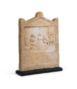 A GREEK MARBLE FUNERARY STELE, HELLENISTIC PERIOD, CIRCA 2ND-1ST CENTURY B.C.