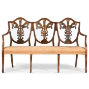 A GEORGE III PAINTED AND POLYCHROME PAINTED SETTEE, CIRCA 1790