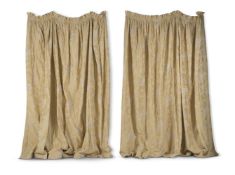 A PAIR OF BEIGE 'SWEDISH TREE' CURTAINS, BY COLEFAX AND FOLWER, OF RECENT MANUFACTURE