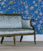 A PAIR OF GEORGE III SIMULATED ROSEWOOD, PARCEL GILT AND PAINTED SOFAS, CIRCA 1805