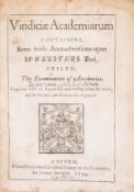 θ [Ward (Seth)] Vindiciæ Academiarum Containing Some briefe Animadversions upon Mr. Websters Book, …