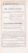 θ Theatre.- [ Congreve (William)] Amendments of Mr. Collier's False and Imperfect Citations, &c., …