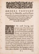 θ Plague.- [Orders thought meet by His Maiestie, and his Priuie Councell, to be executed …