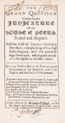 θ Parliament.- [ Holles (Denzil, Baron)] The Grand Question Concerning the Judicature of the House …