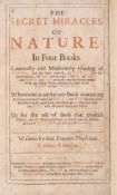 θ Lemnius (Levinus) The Secret Miracles of Nature, first edition in English, Jo. Streater, 1658.
