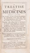 θ Tauvry (Daniel) A Treatise of Medicines, first English edition, Printed for Richard Wellington …