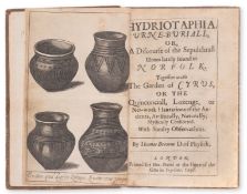θ Browne (Sir Thomas) Hydriotaphia, Urne-Buriall, or, A Discourse of the Sepulchrall Urnes lately …