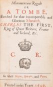 θ Poetry.- Charles I, King of England.- [Cleveland (John)] Monumentum Regale or a tombe, erected …