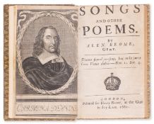 θ Brome (Alexander) Songs and Other Poems, first edition, for Henry Brome, 1661.