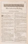 θ Shakespeare (William) Much adoe about Nothing [&] Loves Labour's Lost, from the Second Folio, …