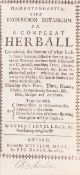 θ Botany.- Lovell (Robert) Pambotanolgia sive [graece] Enchirdion Botanicum or, a Compleat …