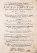 θ Bilson (Thomas) The Effect of Certaine Sermons Touching the Full Redemption of Mankind by the …