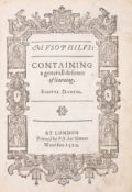 θ Daniel (Samuel) Musophilus: containing a generall defence of learning, Printed by P.S. for Simon …