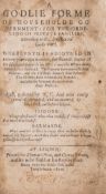 θ [?Cleaver (Robert)] A Godlie Forme of Householde Government: for the Ordering of Private …