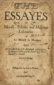θ Robert Molesworth's copy.- Montaigne (Michel de) The Essayes Or Morall, Politike and Millitarie …