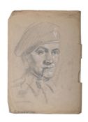 λ ERIC KENNINGTON (BRITISH 1888-1960), STUDY OF A SOLDIER SMOKING A PIPE