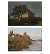 GEORGE CARLINE (BRITISH 1855-1920), MOONLIGHT, STAPLEFORD, WILTSHIRE