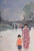 λ STEPHEN BROWN (BRITISH B. 1947), FIGURES BY THE THAMES