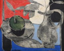 λ CLAUDE VENARD (FRENCH 1913-1999), NATURE MORTE AVEC VASE ET POMME