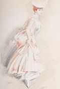 PAUL CÉSAR HELLEU (FRENCH 1859-1927), ÉLÉGANTE AU CHAPEAU
