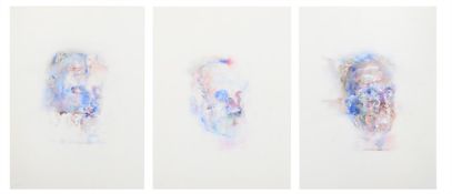 λ‡ LOUIS LE BROCQUY (IRISH 1916-2012), STUDY TOWARDS AN IMAGE OF JAMES JOYCE, TRIPTYCH