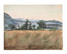 HILDA CARLINE (BRITISH 1889-1950), LANDSCAPE WITH MOUNTAINS