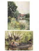 HILDA CARLINE (BRITISH 1889-1950), THE CANAL; THE BARGE