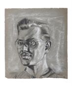 λ ERIC KENNINGTON (BRITISH 1888-1960), STUDY OF A GENTLEMAN WEARING GLASSES
