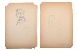 λ ZHAN JIANJUN (CHINESE 1931-2023), TWO PORTRAITS STUDIES OF SIR STANLEY SPENCER